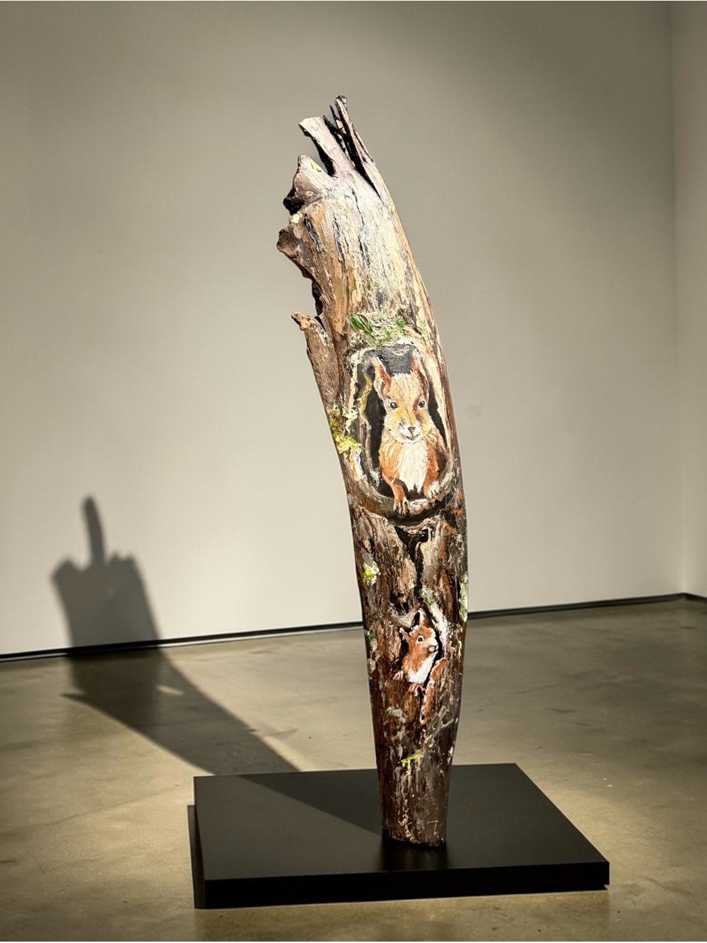 Hand-Painted Squirrel Palm Frond
